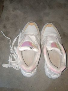 Chunky White Platform Sneakers