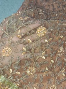 Peach Embroidered Kurta Set with Floral Bottom