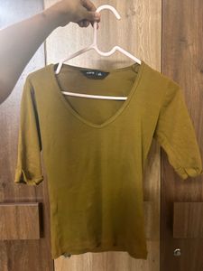 Mustard Yellow V-Neck Tee
