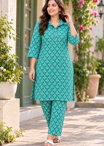 42, 44, 46 and 48 size Teal Co-ord Set