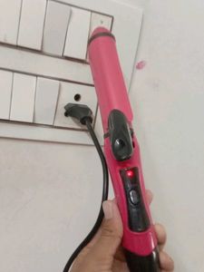 Pink Hair Curling Iron and straightener