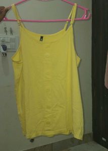 Yellow Button-Front Cami Top