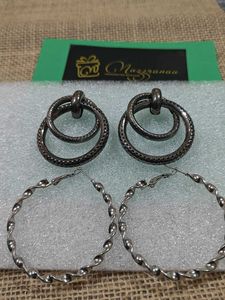 combo Chic Double Hoop Earrings & Twisty Hoops Set