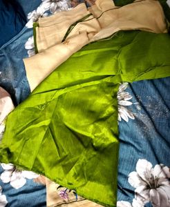 Green &amp; Beige saree