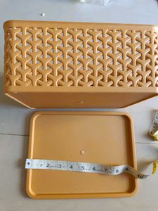 Beige Plastic Storage Container