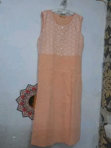 Peach Printed Kurta