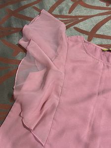 Pink Ruffle Sleeve Top