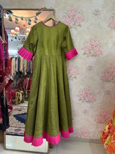 Elegant Olive Green Gown