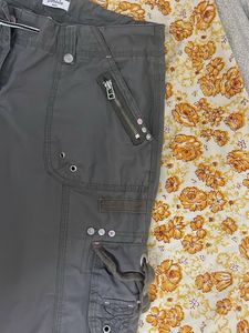 Women's Grey Cargo Capris