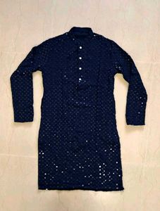 Navy Blue Sequin Kurta
