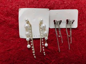 Korean Elegant Pearl Drop Dangle Earrings