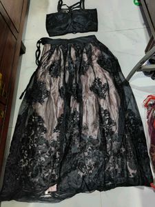 Elegant Black Lace Lehenga
