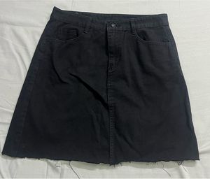 Black Denim Skirt