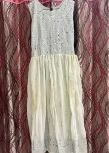 Pastal green mirror work skirt suit Set😍