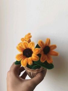 Cute Pipe Cleaner Sunflower Pot