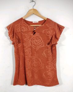 Miss Grace Rust Printed Western Top (Women's)