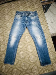 Peter England Men's Blue Wash Denim Jeans