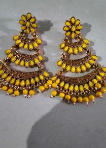 Yellow Colour Earings Set