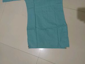 Turquoise Kurta with Elephant Embroidery