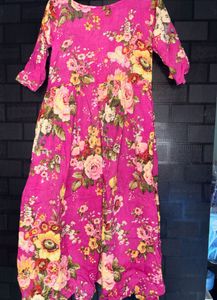 Vibrant Floral Print Maxi Dress
