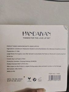 Handaiyan Matte Liquid Lipstick 6-Piece Set