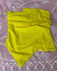 Bright Yellow Ruched Top