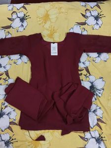 Maroon Kurta and Palazzo Set