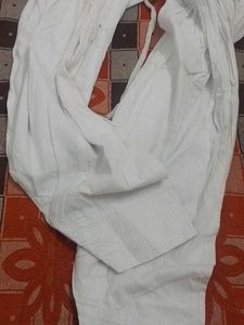 Elegant White Kurta with Tassels