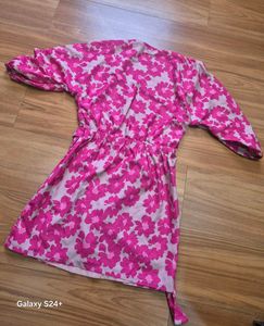 faballey pink Floral Wrap Dress