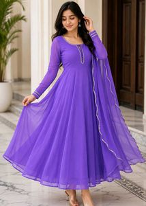 Purple Anarkali Suit