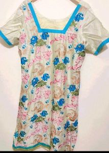 Multi Floral Work Suit Salwar & Dupatta 40 Bust