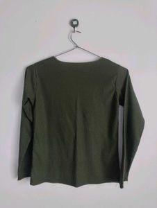 Long Sleeve Olive Green Top