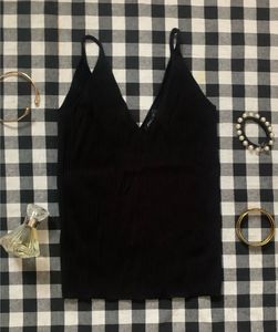 Sleek Black V-Neck Camisole Top