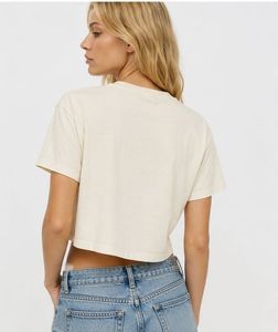 Cream Graphic Crop T-Shirt