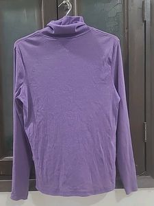 Purple Turtleneck Long Sleeve Top