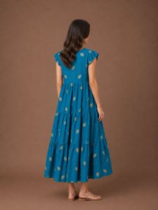 Ethnic Gown with Leaf Motif