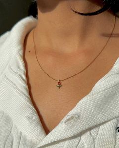 Anti-Tarnish tulip pendant necklace