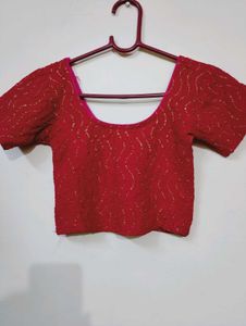 rose pink Embellished Saree Blouse