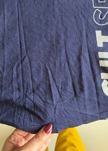 cult sport Comfortable Navy Blue Graphic T-Shirt