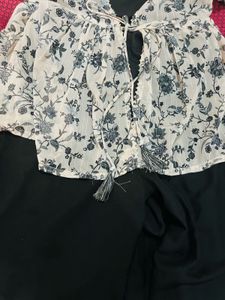 Black &amp; Beige Floral 3-Piece Co-Ord Set | Stylish