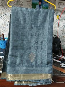 Grey embellished formal saree