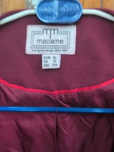 Vintage Burgundy Cropped Blazer