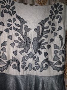Elegant Grey Ethnic Gown with Intricate Design