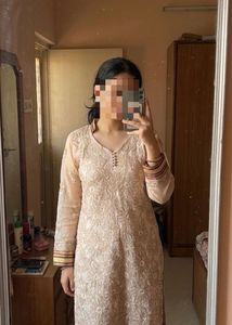 Embellished Peach Kurta