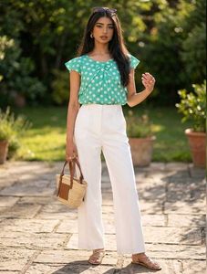 Green Polka Dot Top