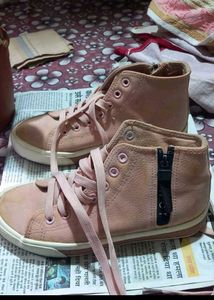 Stylish Pink High-Top Sneakers
