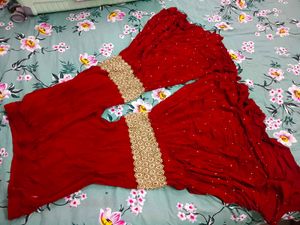 Gharara set maroon