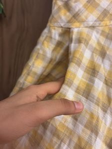Korean checkered midi dress