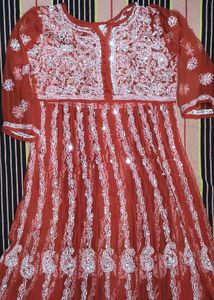 combo of Embellished Royal Blue and Red kurti with
