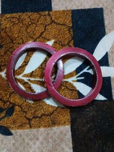 Red &amp; Gold Embellished Bangles